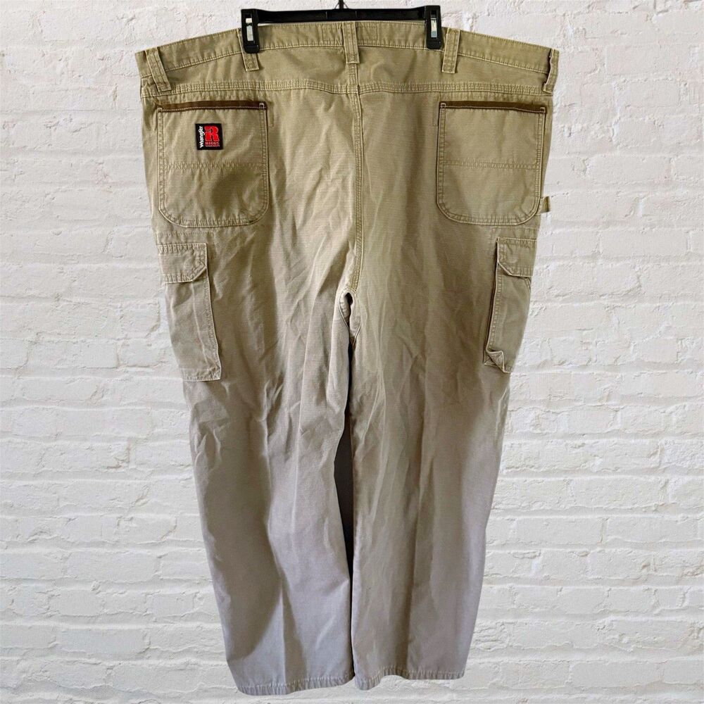 Wrangler Riggs Workwear Cargo Pants Mens 50 x 30 Ripstop Double Knee 3W060BR